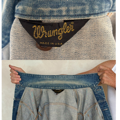 Size 42US / 52EU Authentic 80s Wrangler denim jacket -4 pockets- Made in the USA-AJ357 Studio