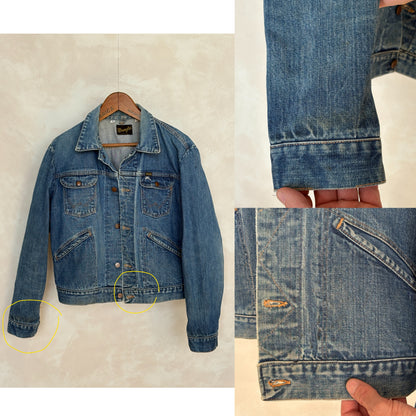 Size 44US / 54 EU Authentic 70s Wrangler denim jacket -4 pockets- Made in the USA-AJ357 Studio