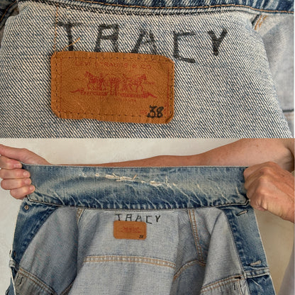 Size 38US / 48EU. Vintage 70s 2 pocket Levi’s Denim Jacket 70505 – Double Stitch, Made in USA-AJ357 Studio