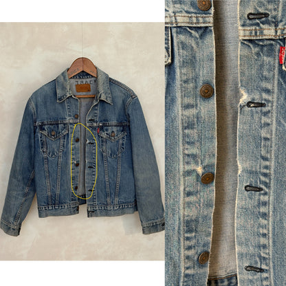 Size 38US / 48EU. Vintage 70s 2 pocket Levi’s Denim Jacket 70505 – Double Stitch, Made in USA-AJ357 Studio