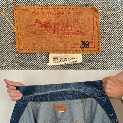 Size 38US / 48EU. Vintage Early 70s 2 pocket Levi’s Denim Jacket 70505 – Single Stitch, Made in USA-AJ357 Studio