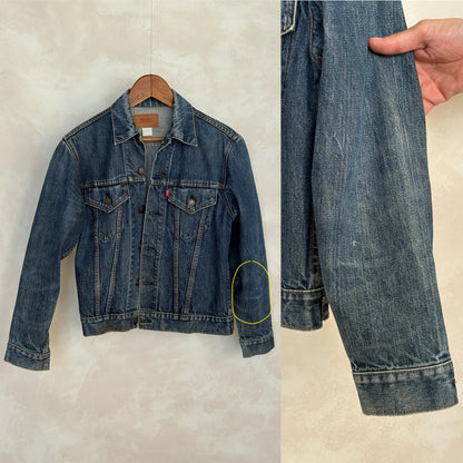 Size 38US / 48EU. Vintage Early 70s 2 pocket Levi’s Denim Jacket 70505 – Single Stitch, Made in USA-AJ357 Studio