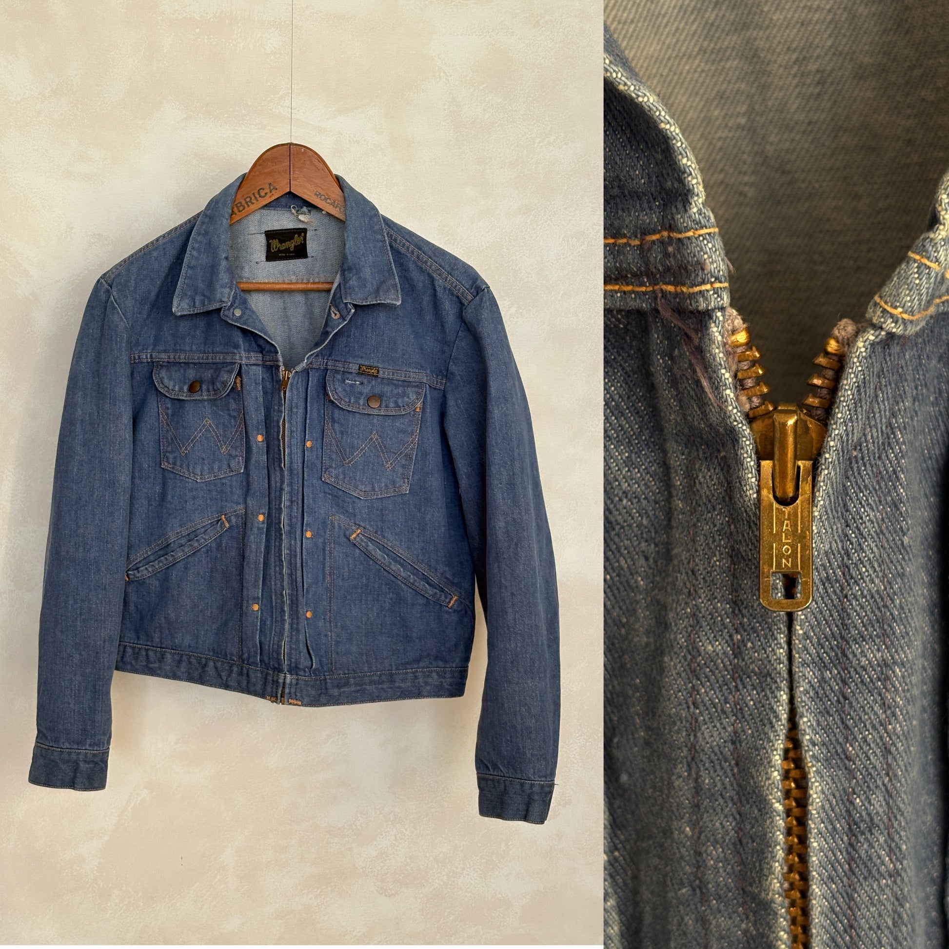 Size 44US / 54EU. Authentic Wrangler jacket – Made in the USA - USA Vintage Bcn