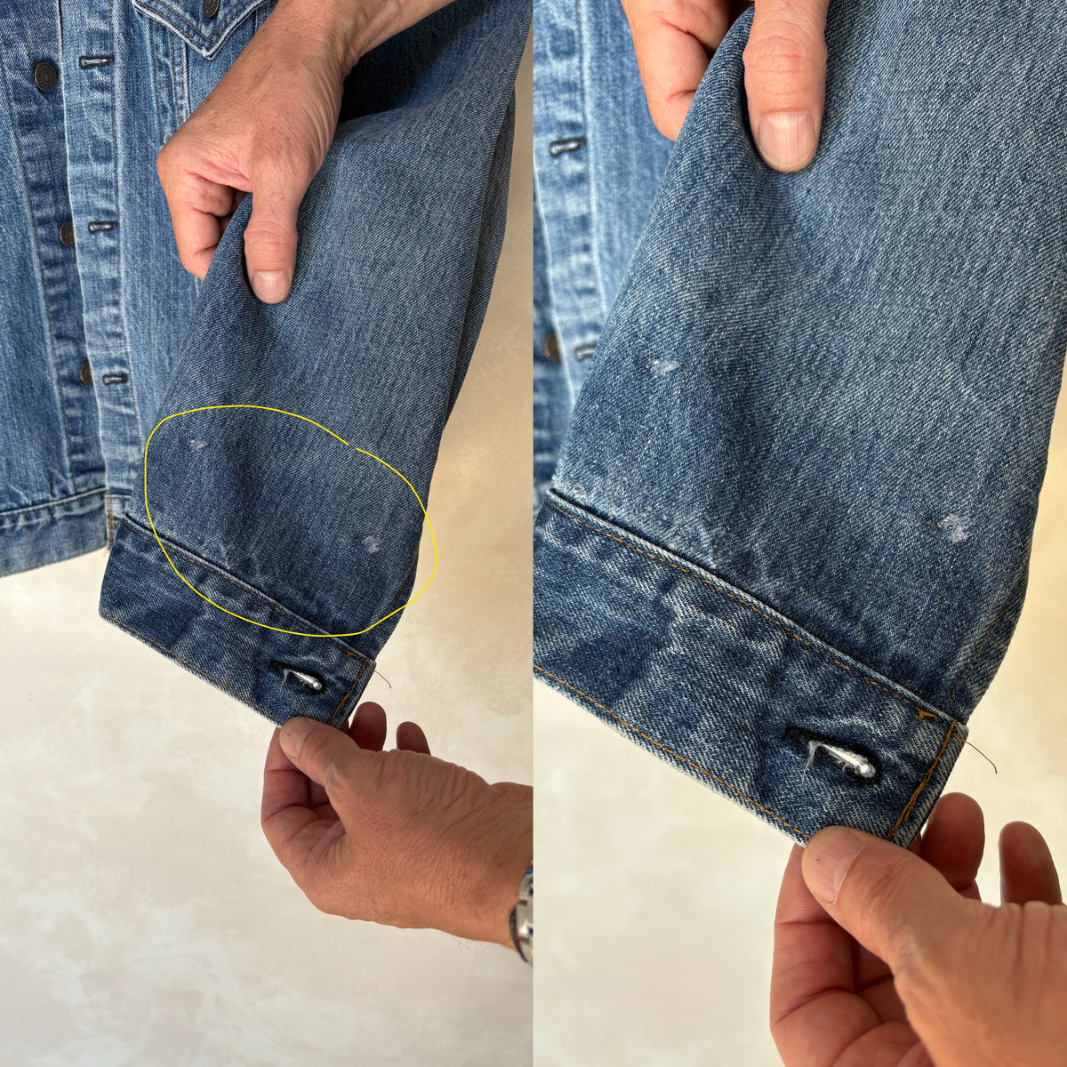 Size 42US / 52EU. Vintage 70s 2 pocket Levi’s Denim Jacket 70505 – Double Stitch, Made in USA-AJ357 Studio