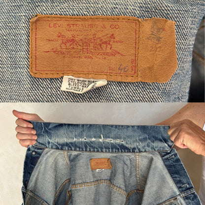 Size 40US / 50EU. Vintage Early 70s 2 pocket Levi’s Denim Jacket 70505 – Single Stitch, Made in USA-AJ357 Studio