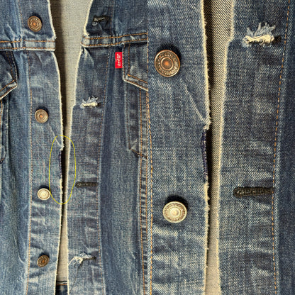 Size 40US / 50EU. Vintage Early 70s 2 pocket Levi’s Denim Jacket 70505 – Single Stitch, Made in USA-AJ357 Studio