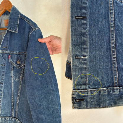 Size 44US / 54EU. Vintage Early 70s 2 pocket Levi’s Denim Jacket 70505 – Single Stitch, Made in USA-AJ357 Studio