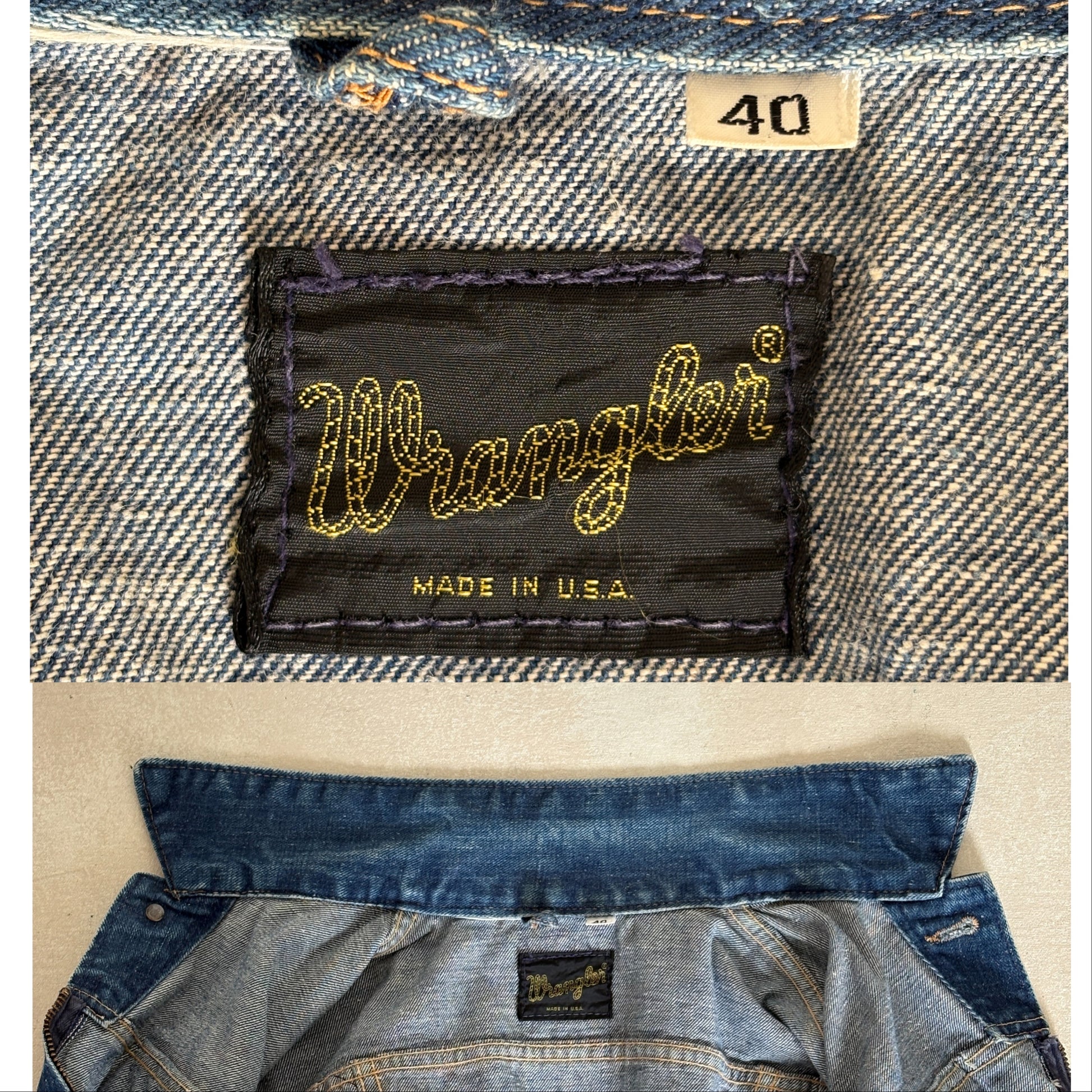 Size 40US . Authentic early 60s 24 MJZ Wrangler jacket – Made in the USA - USA Vintage Bcn