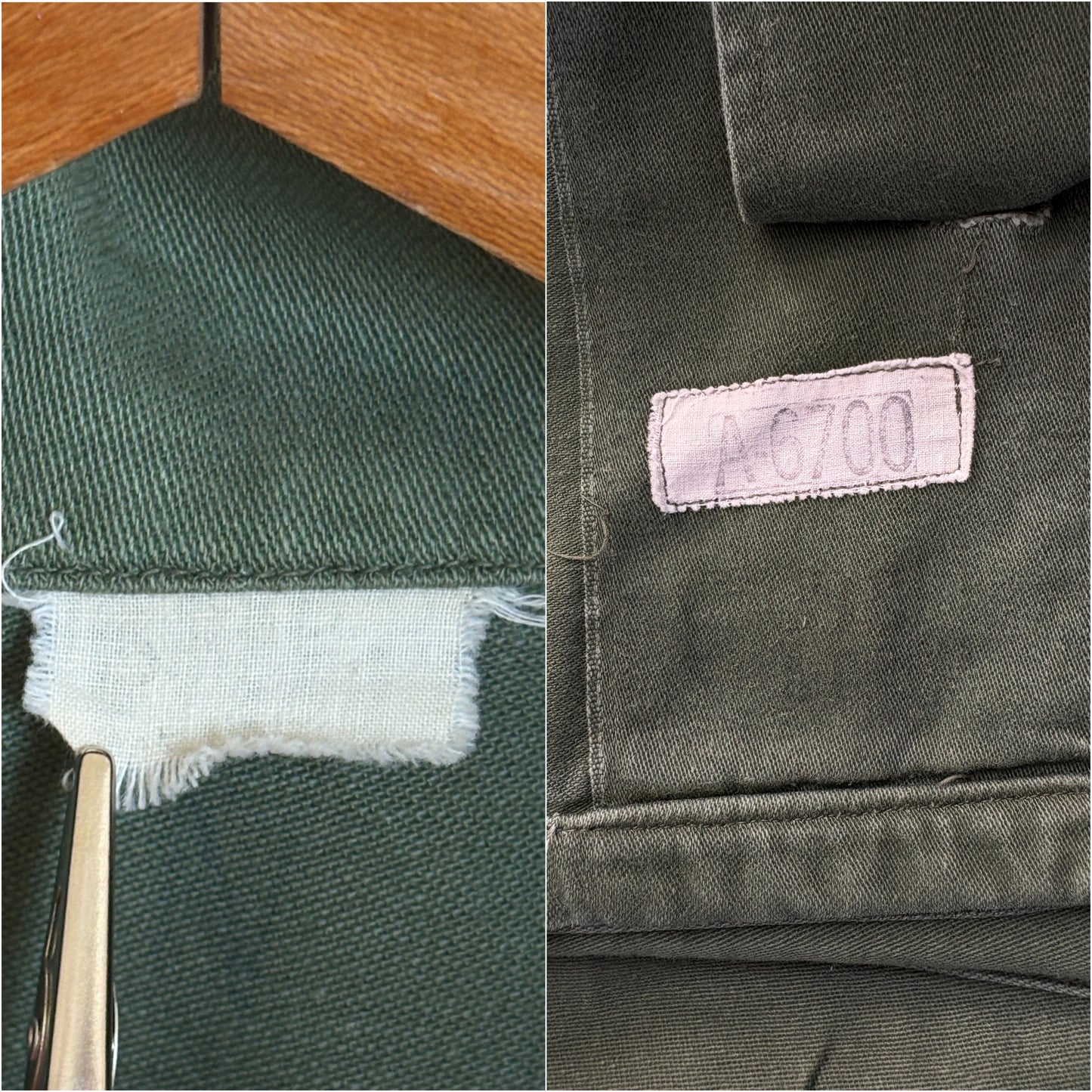 Med. Authentic 60s Vintage U.S. Army 1st Infantry Division OG-107 Utility Shirt
