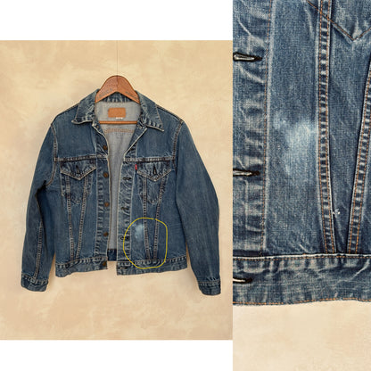 Size 42US / 52EU. Vintage Early 70s 2 pocket Levi’s Denim Jacket 70505 – Single Stitch, Made in USA-AJ357 Studio