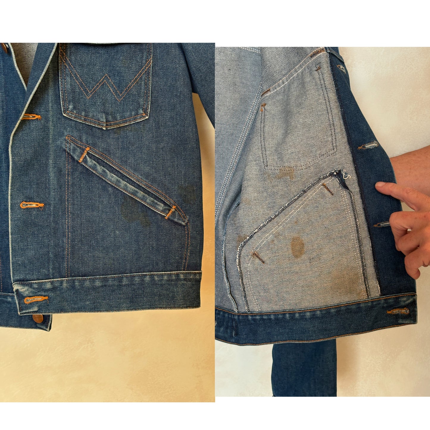 Size 38US / 48EU Authentic 80s Wrangler denim jacket -4 pockets- Made in the USA - USA Vintage Bcn