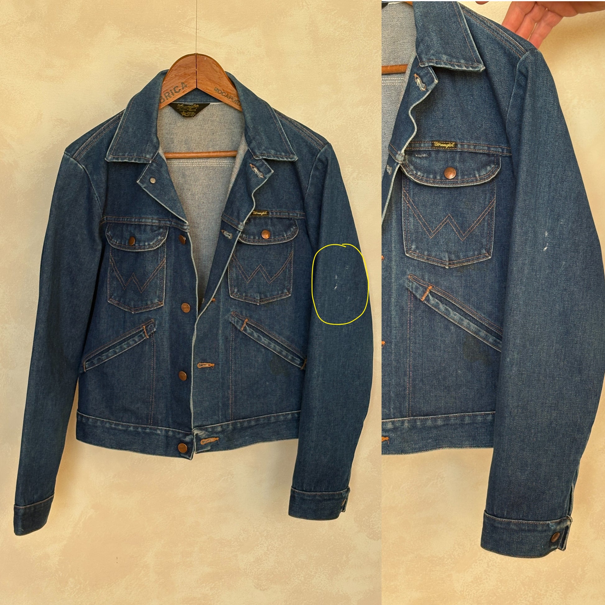 Size 38US / 48EU Authentic 80s Wrangler denim jacket -4 pockets- Made in the USA - USA Vintage Bcn