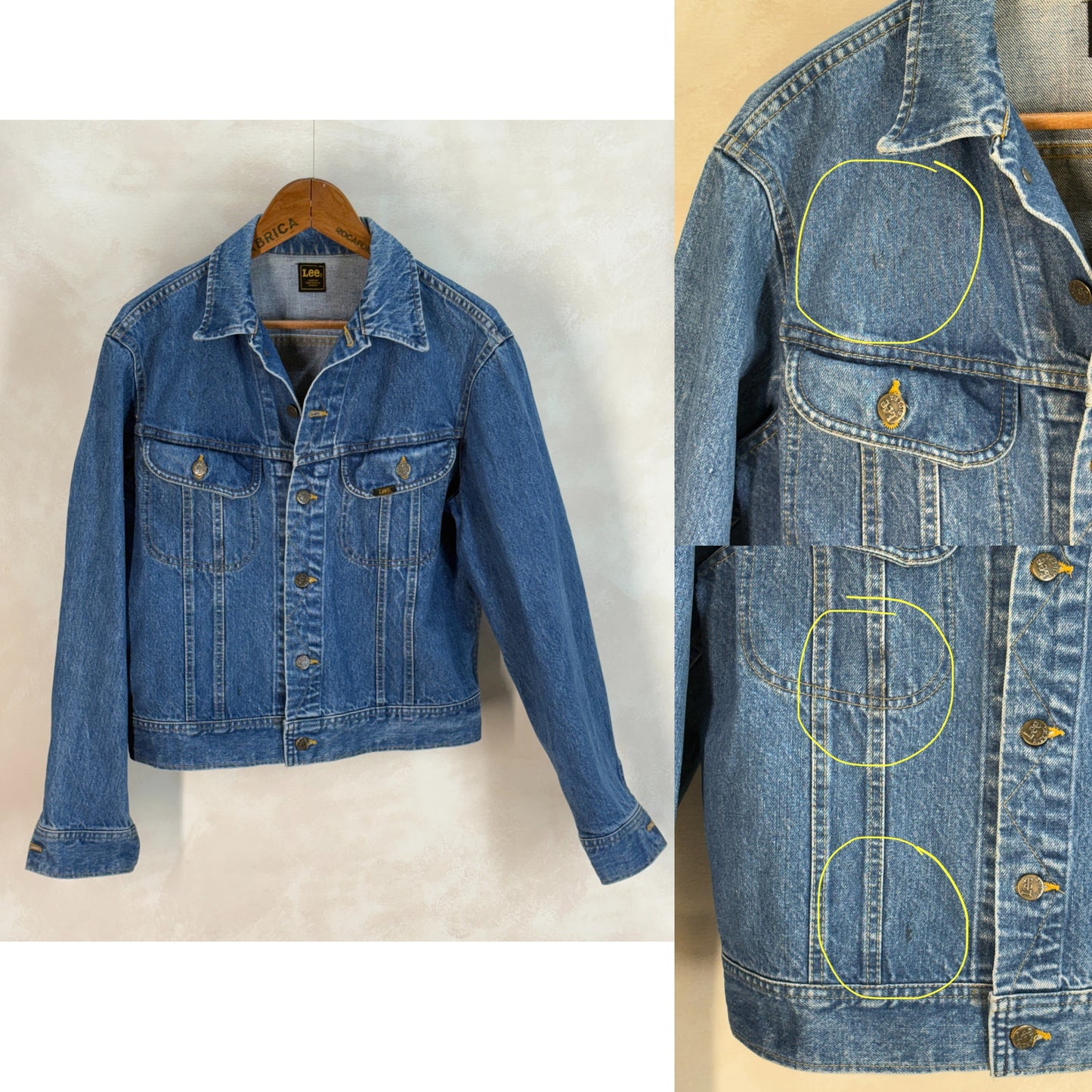 Size 42US / 52EU. Vintage 1970s Lee Denim Jacket – 2 Chest Pockets – Made in Canada - USA Vintage Bcn