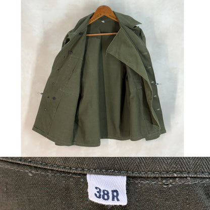 Authentic WWII US Army HBT Shirt – M1942 P-43 Model – Size 38 Reg (Med/Large)-AJ357 Studio