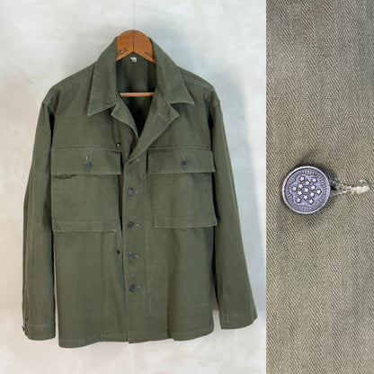 Authentic WWII US Army HBT Shirt – M1942 P-43 Model – Size 38 Reg (Med/Large)-AJ357 Studio