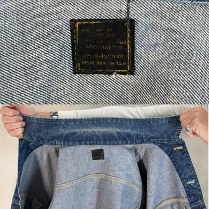Size 42US / 52EU. Authentic 1970s Lee Union made Denim Jacket – Made in USA – Two Chest Pockets-AJ357 Studio