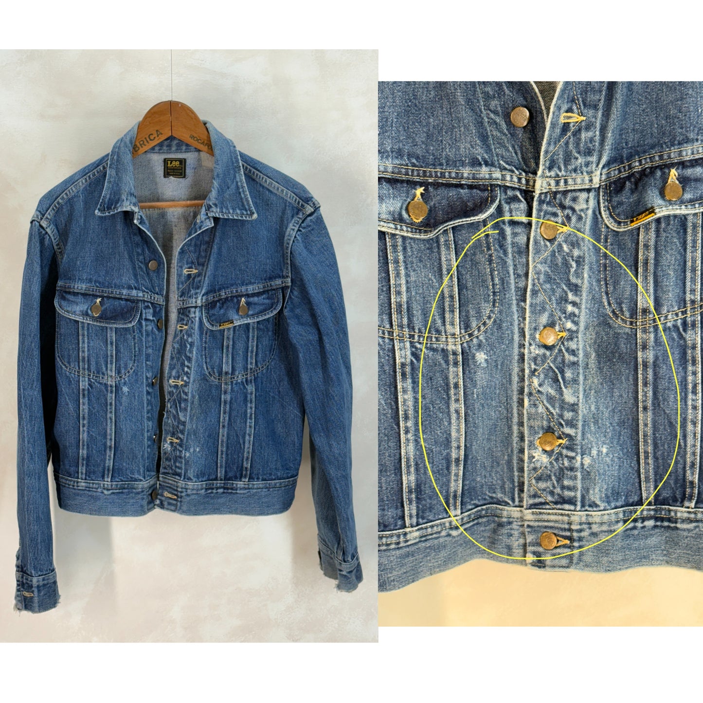 Size 40US / 50EU. Vintage 1970s Lee Denim Jacket – 2 Chest Pockets – Made in USA - USA Vintage Bcn