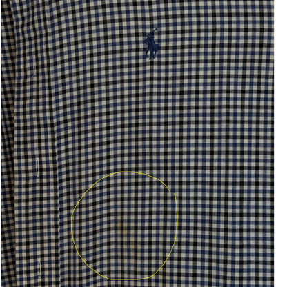 Ralph Lauren BLAKE Button-Down Shirt Medium | Navy Black Gingham Cotton | Mens Classic Shirt
