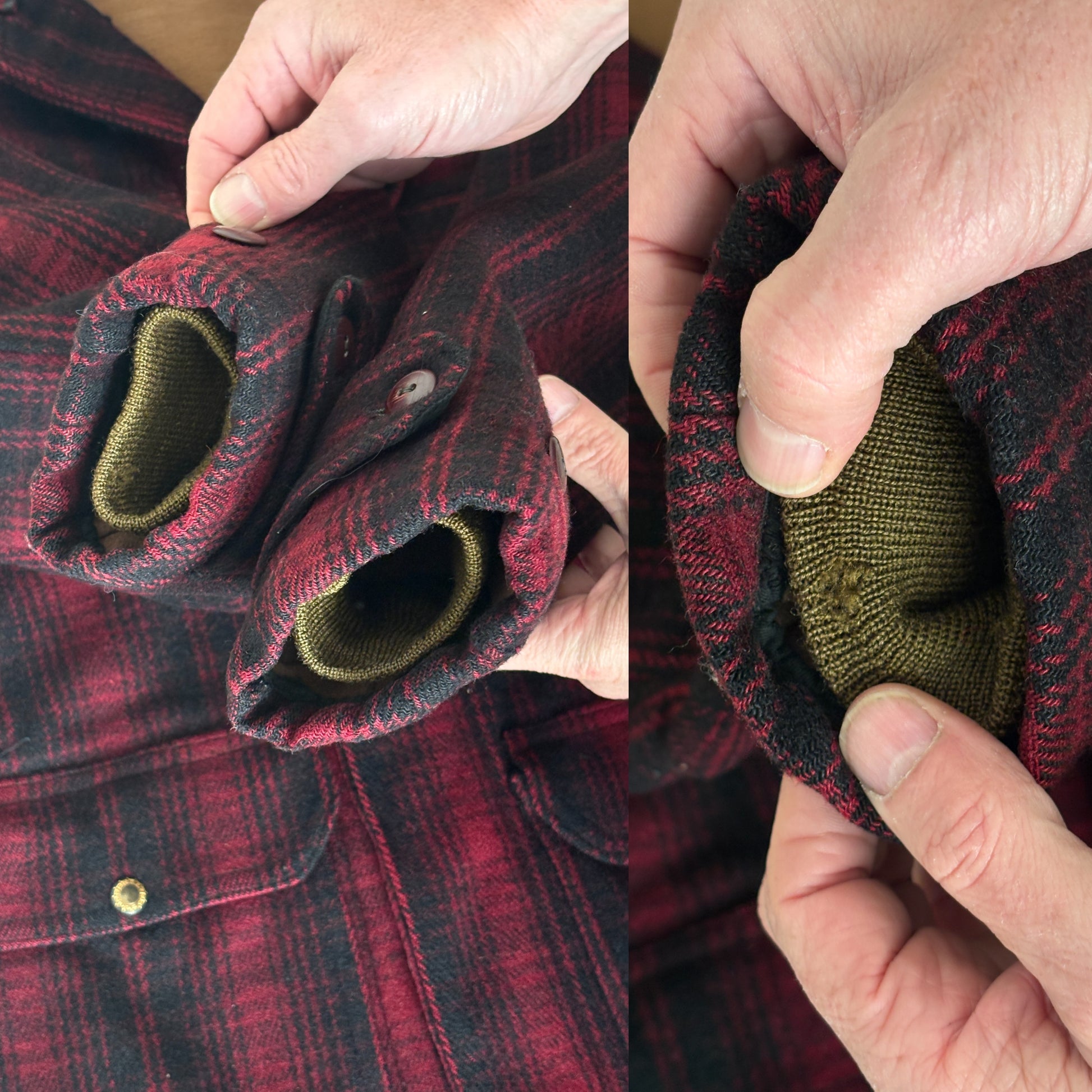 Vintage 1930s Woolrich Red & Black Plaid Wool Hunting Jacket –size 38US / 48EU. Made in USA-AJ357 Studio