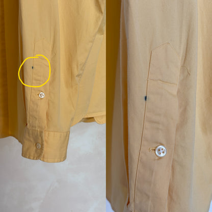 Ralph Lauren BLAKE Button-Down Shirt Large | Solid Yellow Cotton | Mens Classic Shirt