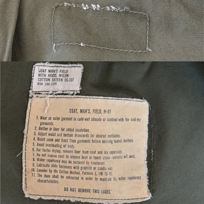 Small Reg. Rare Authentic 1965 first model US M-65 field jacket Military-AJ357 Studio