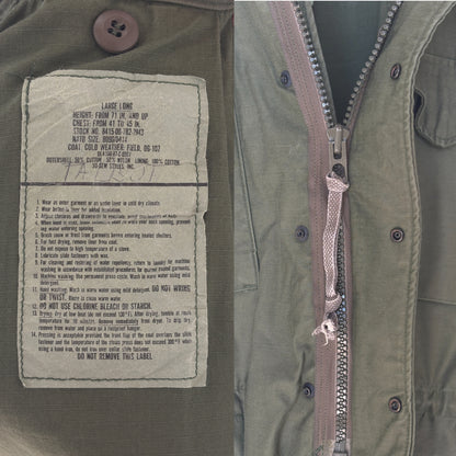 Large Long . Authentic US Army 1987 US M-65 field jacket Military-AJ357 Studio