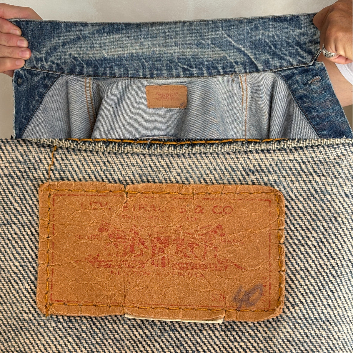 Vintage 70s Levi’s denim jacket – 2 pocket trucker made in USA – size 40 US / 50 EU-AJ357 Studio