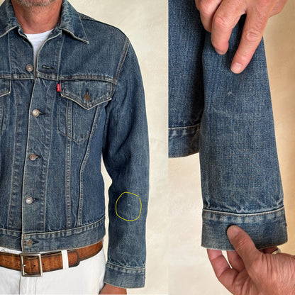 Size 38US / 48EU. Vintage Early 70s 2 pocket Levi’s Denim Jacket 70505 – Single Stitch, Made in USA-AJ357 Studio