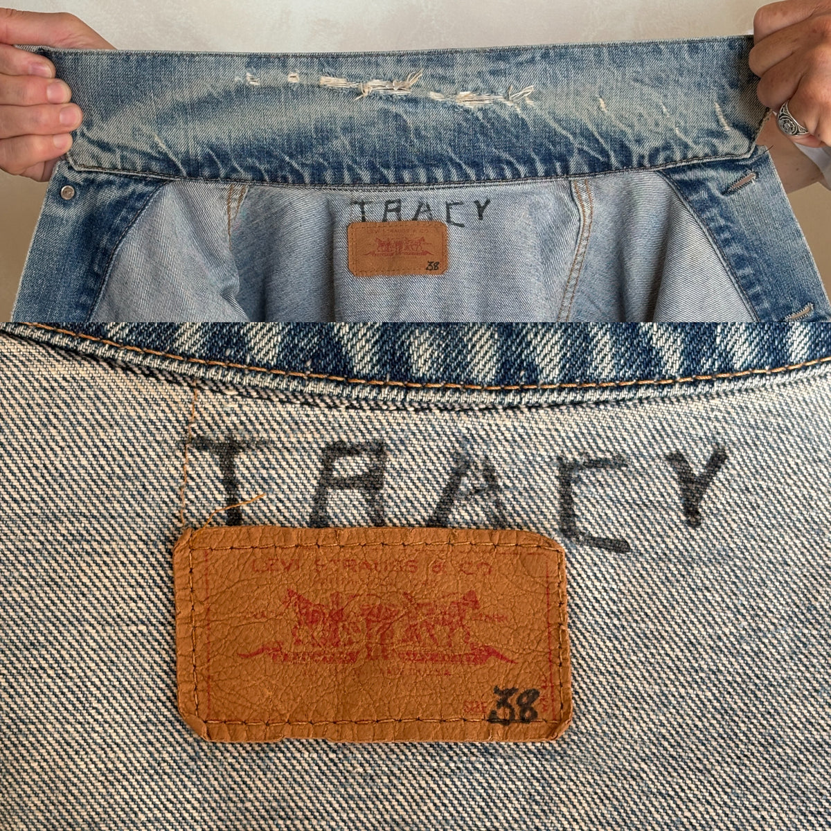Size 40US / 50EU. Vintage 70s 2 pocket Levi’s Denim Jacket 70505 – Double Stitch, Made in USA-AJ357 Studio