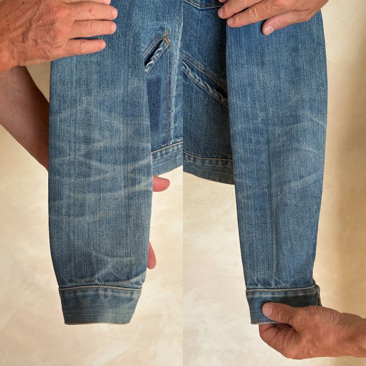 Size 40 Long US. Authentic 70s Wrangler denim jacket -4 pockets- Made in the USA-AJ357 Studio