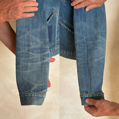 Size 40 Long US. Authentic 70s Wrangler denim jacket -4 pockets- Made in the USA-AJ357 Studio