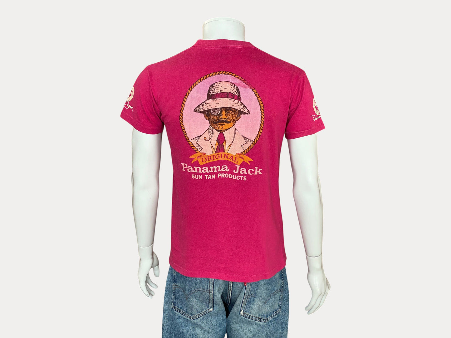 Large. Vintage 50/50 cotton 80s Panama Jack t shirt Made In USA