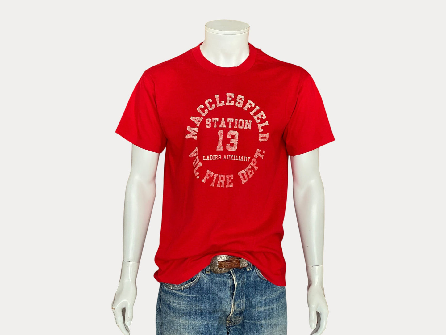 T-shirt vintage 50/50 coton des années 80, motif pompiers, fabriqué aux États-Unis