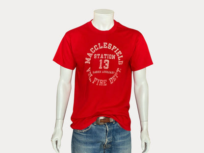 T-shirt vintage 50/50 coton des années 80, motif pompiers, fabriqué aux États-Unis