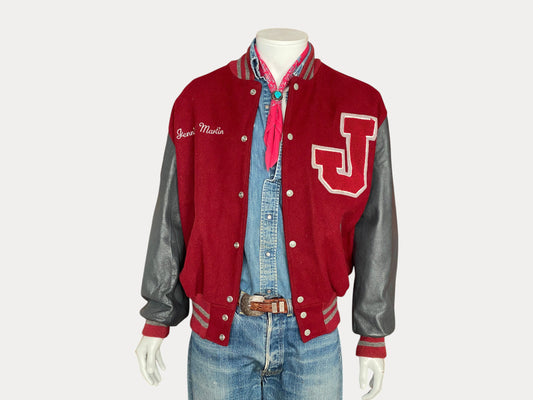 Chaqueta universitaria vintage original de los años 90, talla grande, fabricada en EE. UU. por Delong