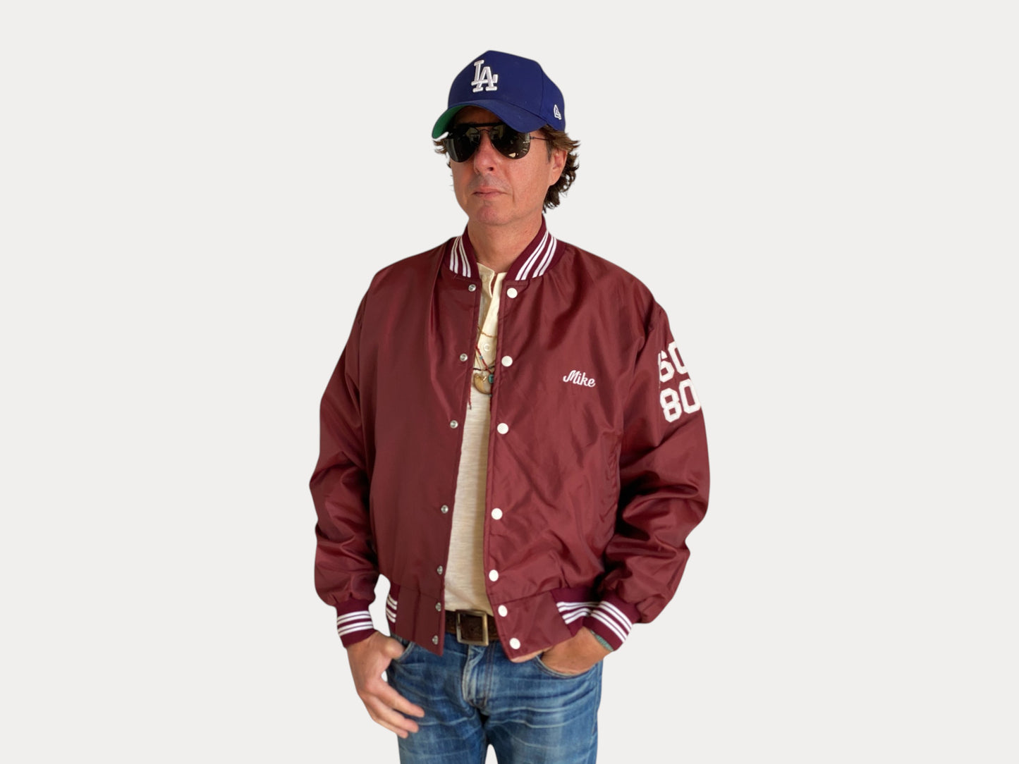 Large. 1991 Vintage Nylon track jacket / Varsity. Made in USA