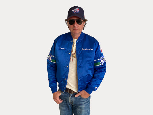 Chaqueta Starter de satén vintage de los Seahawks de los años 80, talla mediana, fabricada en EE. UU.