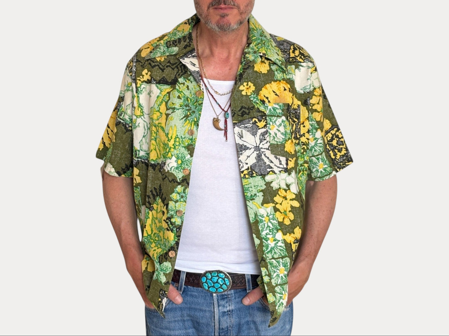 Size L Vintage 60s Hawaiian Cotton Shirt by Jantzen | Retro Aloha Style