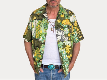 Size L Vintage 60s Hawaiian Cotton Shirt by Jantzen | Retro Aloha Style