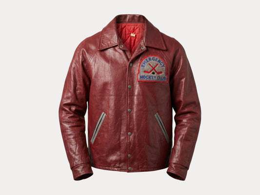 Size 46US / 56EU Vintage Canadian Leather Hockey Jacket - Classic Sportswear