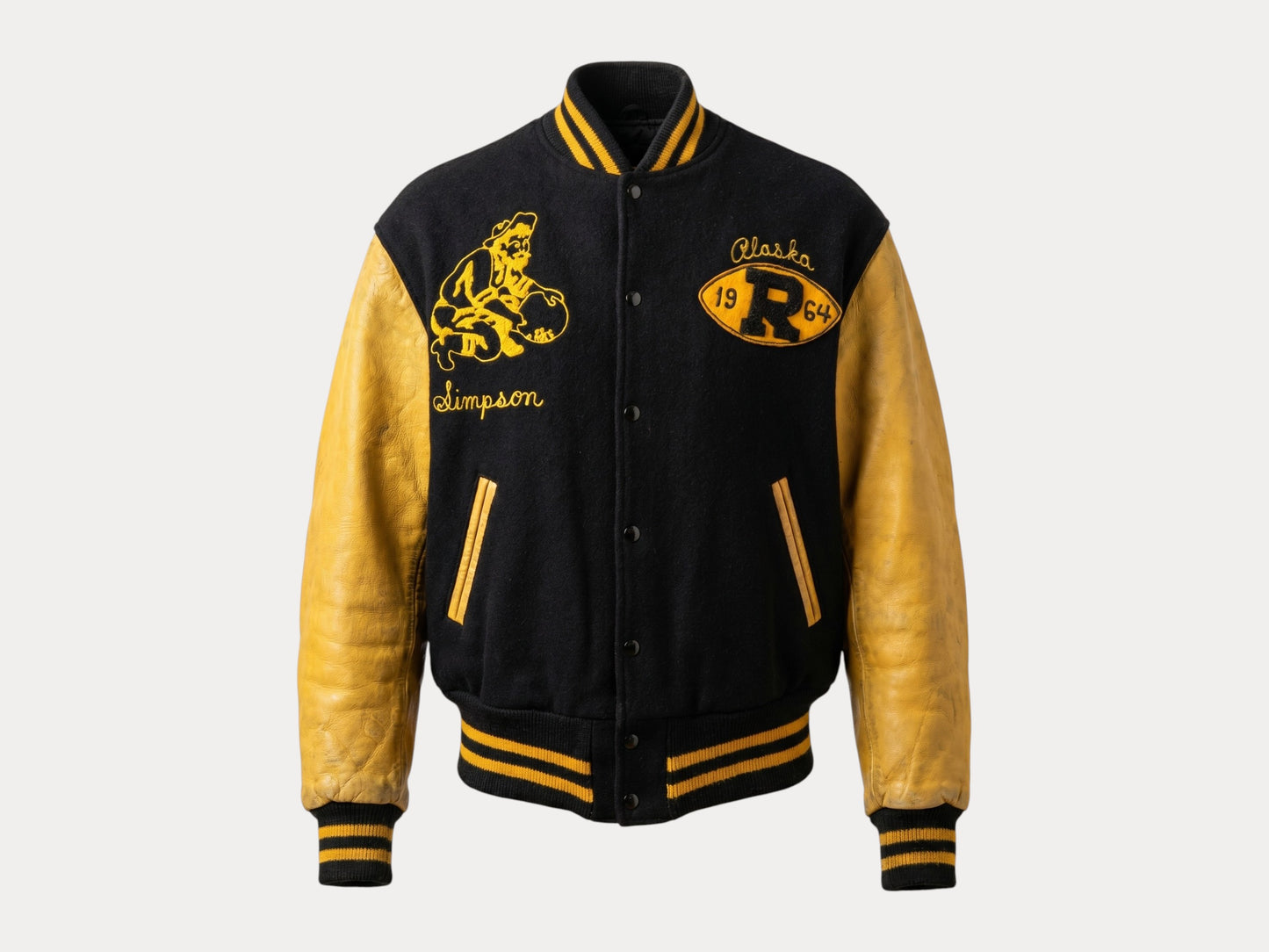 Chaqueta universitaria militar vintage de EE. UU. - Wainwright, Alaska, 1964, talla 44
