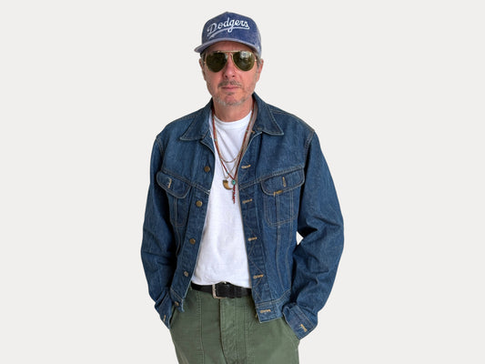 Vintage 70s Lee Union Made Denim Jacket | 2 Pockets | Made in USA | Size 44US / 54EU | Classic Blue Jean Workwear | AJ357 Studio