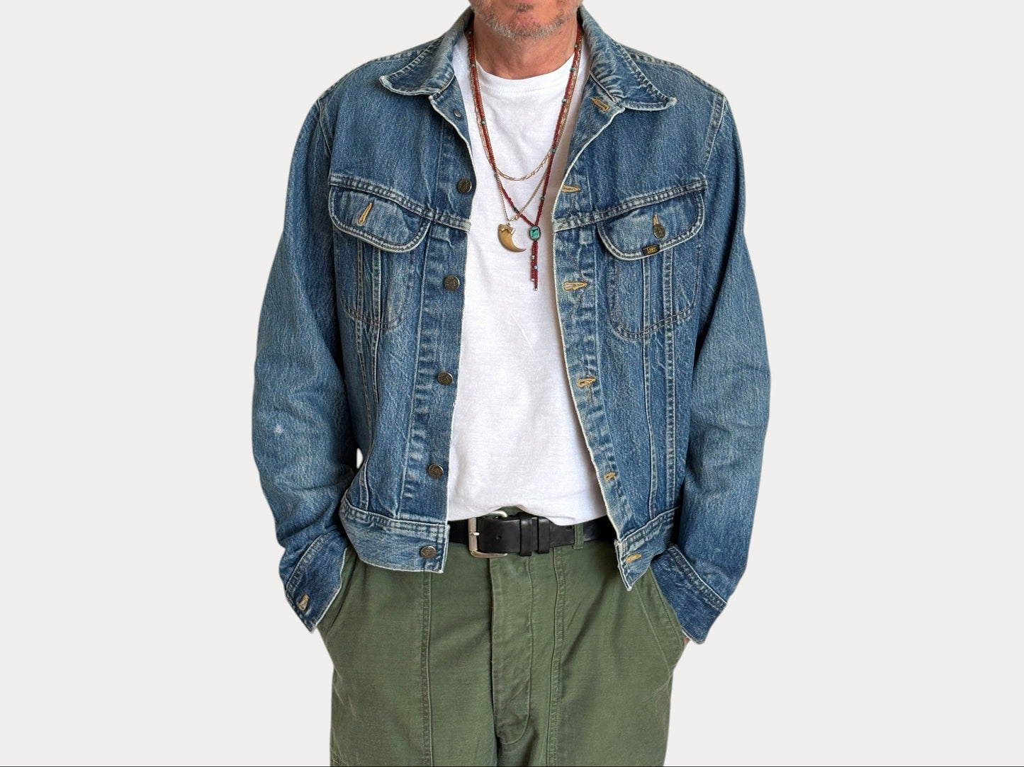 Vintage 80s Lee Denim Jacket 2 Pockets Made in Canada | Size 42US / 52EU