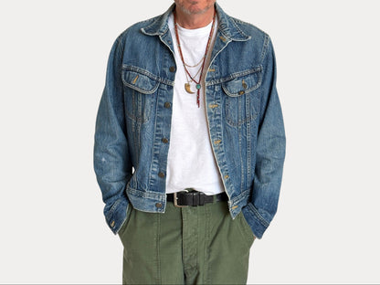 Vintage 80s Lee Denim Jacket 2 Pockets Made in Canada | Size 42US / 52EU