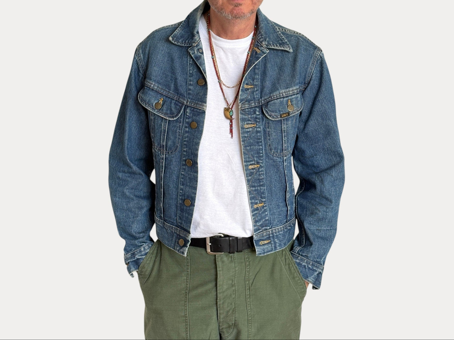 Vintage 80s Lee  Denim Jacket | 2 Pockets | Made in Canada | Size 40US / 50EU