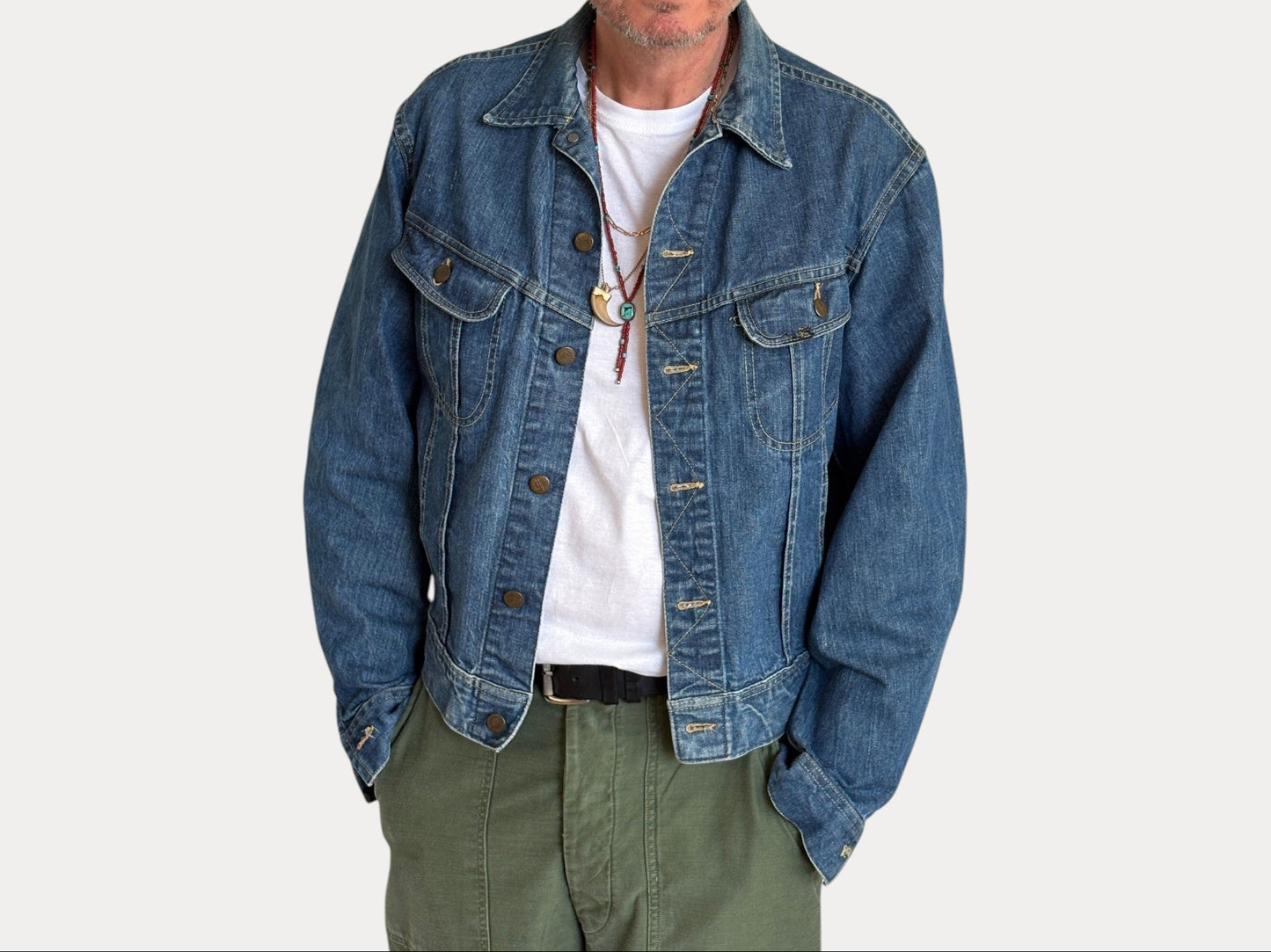 Vintage 70s Lee Union Made Denim Jacket  Made in USA  Size 44-46US / 54-56EU