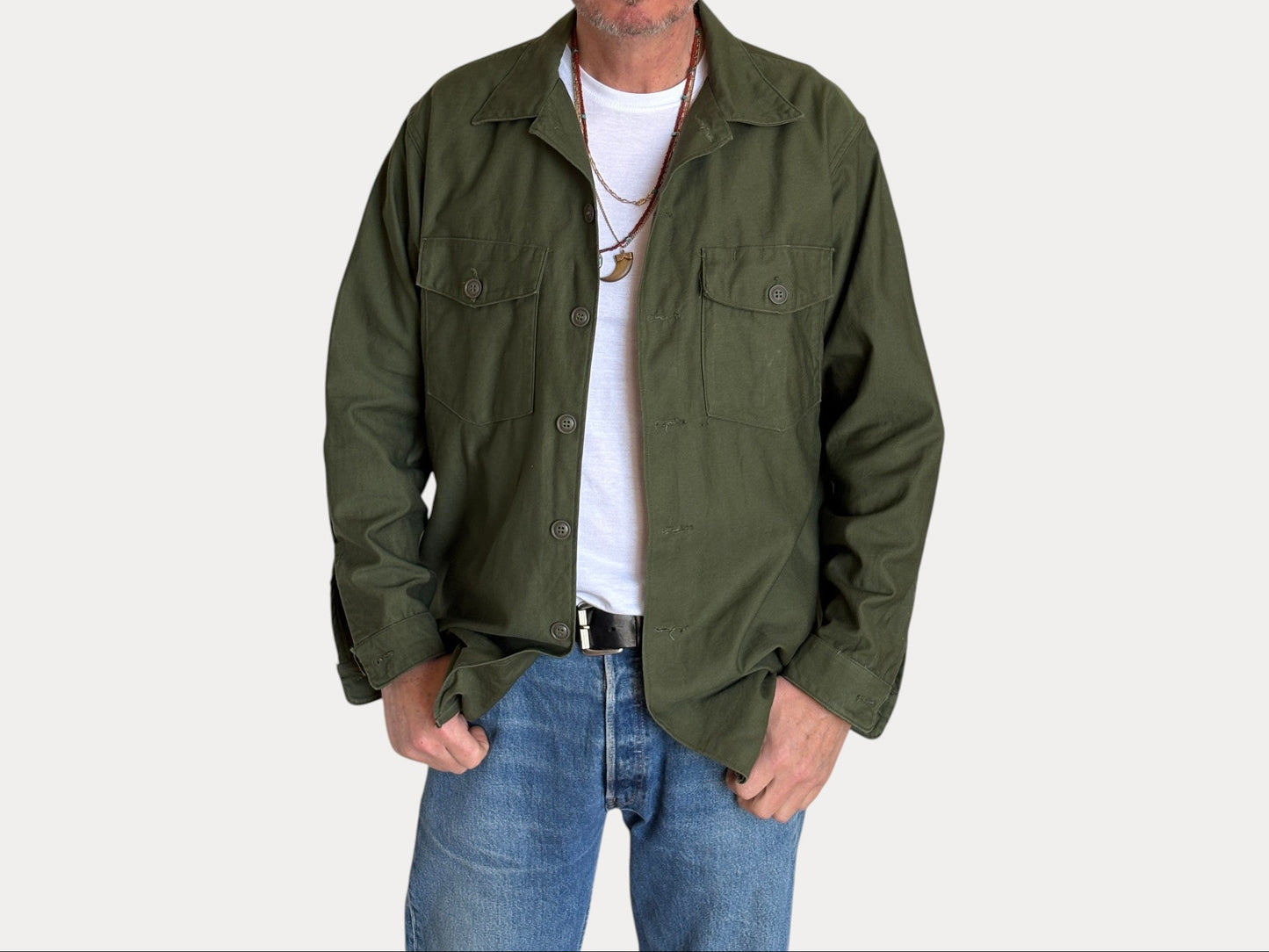 XL, Authentic 1966 US Army OG-107 Fatigue Shirt – Vietnam War Era Small