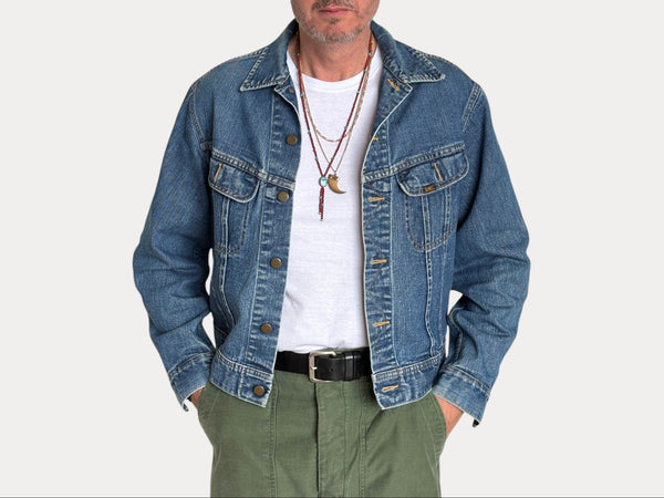 Vintage 80s Lee  Denim Jacket | 2 Pockets | Made in Canada | Size 40US / 50EU