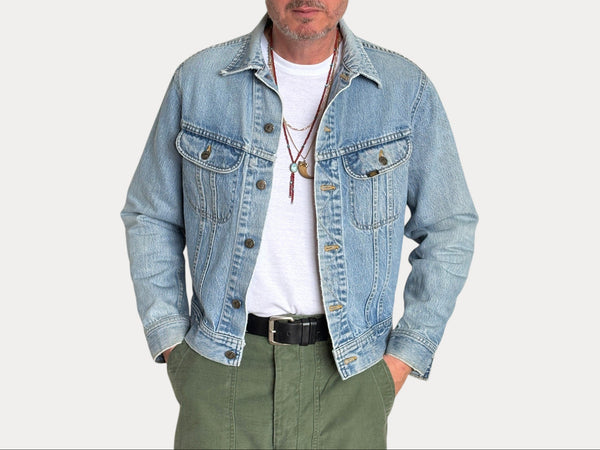 Vintage 80s Lee  Denim Jacket | 2 Pockets | Made in Canada | Size 42US / 52EU