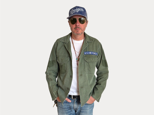 Authentic Type one 60s US Air Force OG-107 Fatigue Shirt – Vietnam War Era Small